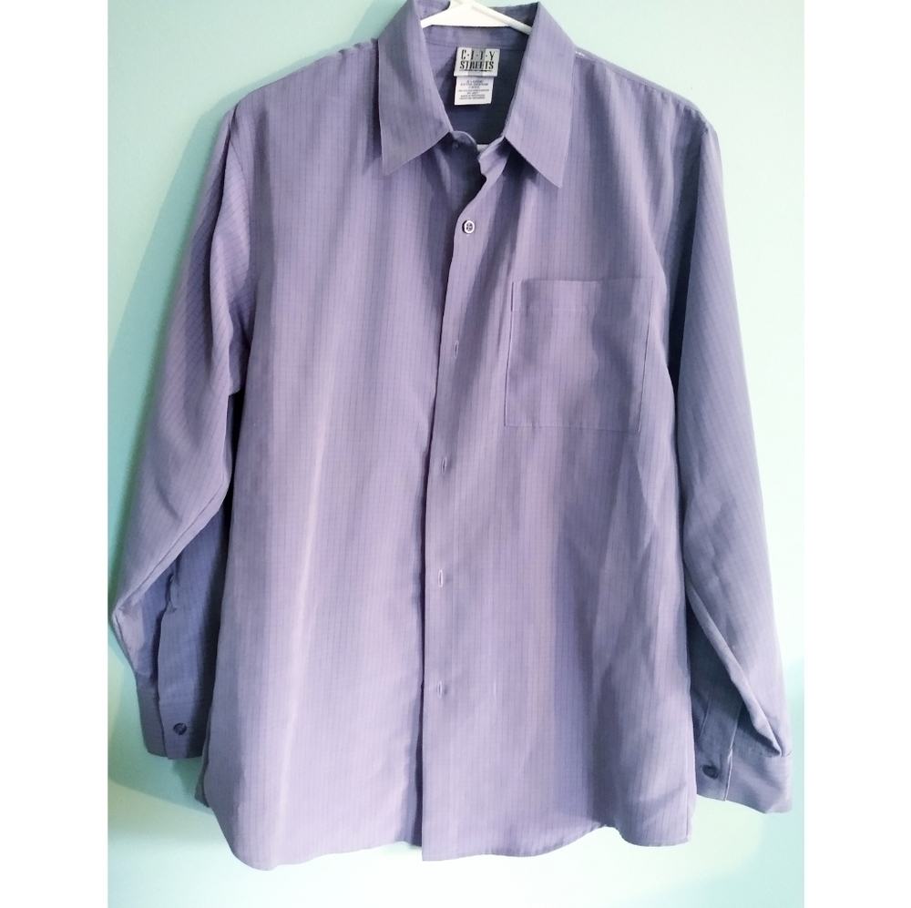 NWT Vintage City lights purple/gray button down men’s dress shirt. Sz XL
